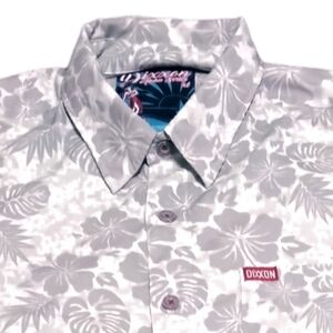 Dixxon Flannel Co Aloha Series Men Grey Floral Short Sleeve Hawaiian Shirt XL